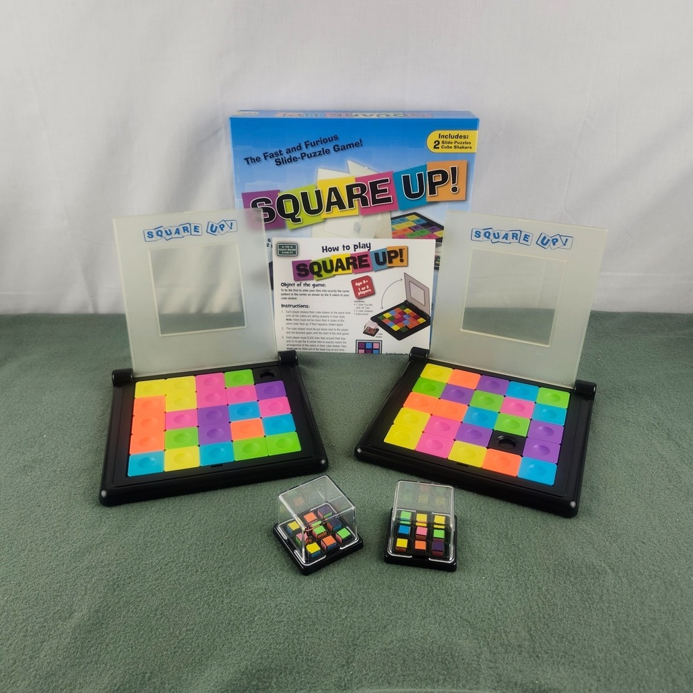 Mindware 2009 Green Box SQUARE UP! Tile Strategy Puzzle Race Game Complete